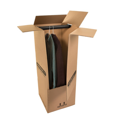easyStorage Heavy Duty Cardboard Wardrobe Moving Box 508mm x 457mm x 1229mm