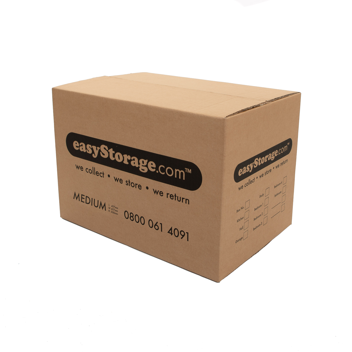 Medium easyStorage Cardboard Heavy Duty Moving Box 450x450x250mm ...